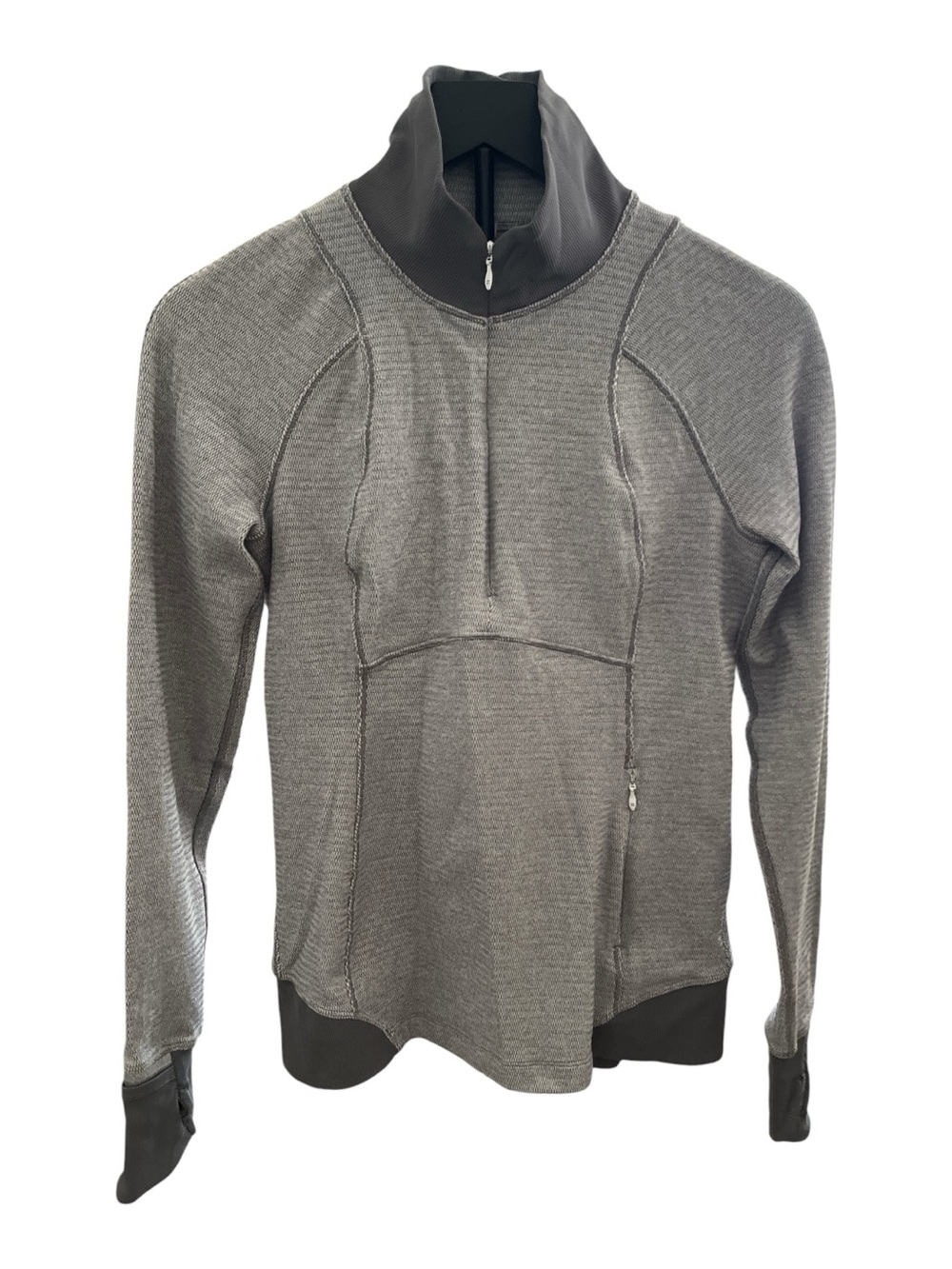 Lululemon Gray and White Half Zip Pullover